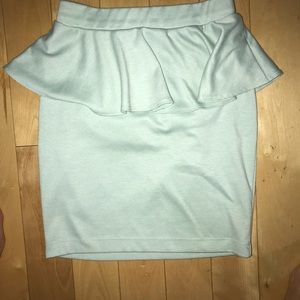 Mint Green Peplum Skirt